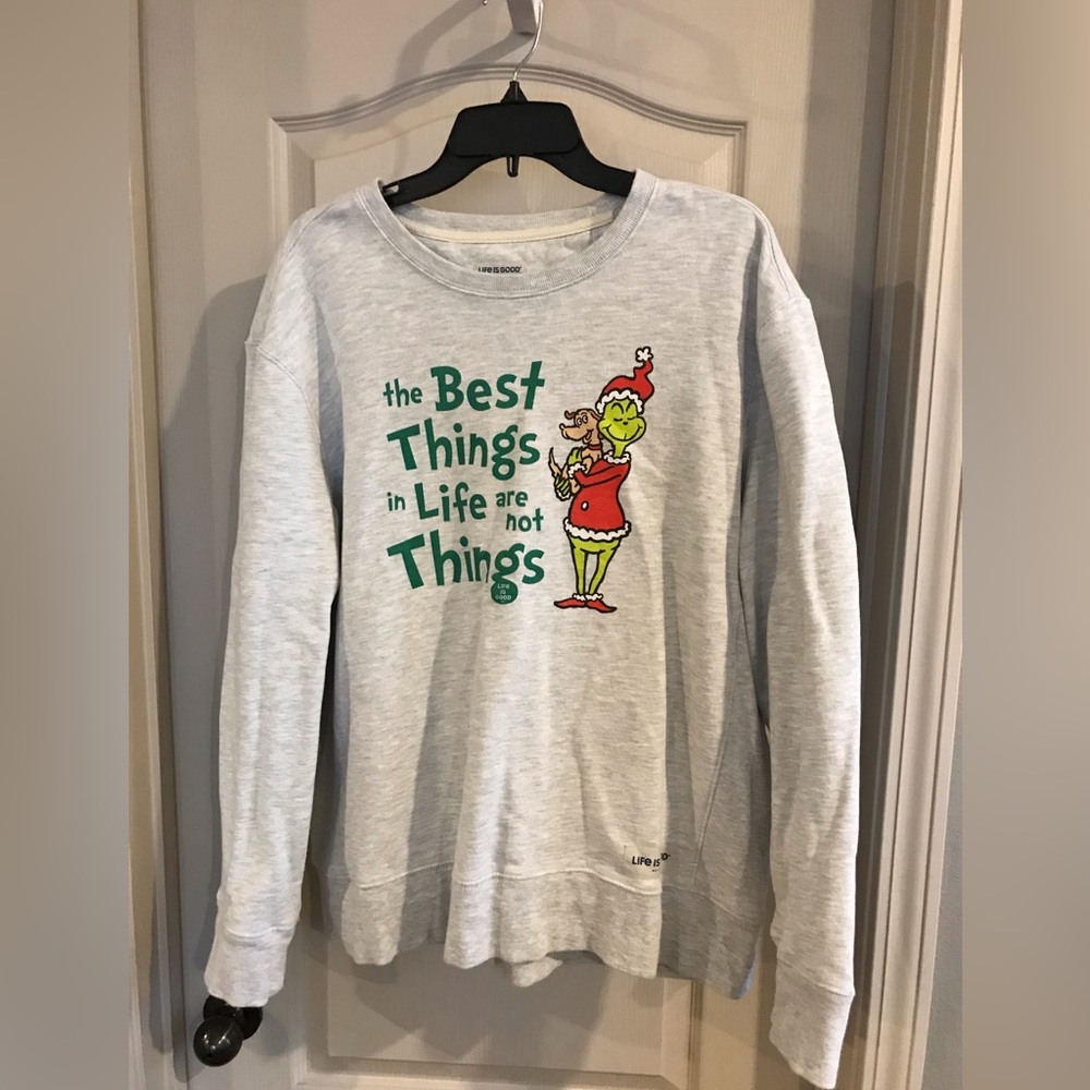 NWOT 🎄 LIFE IS GOOD Women’s GRINCH Sweatshirt